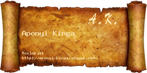 Aponyi Kinga névjegykártya